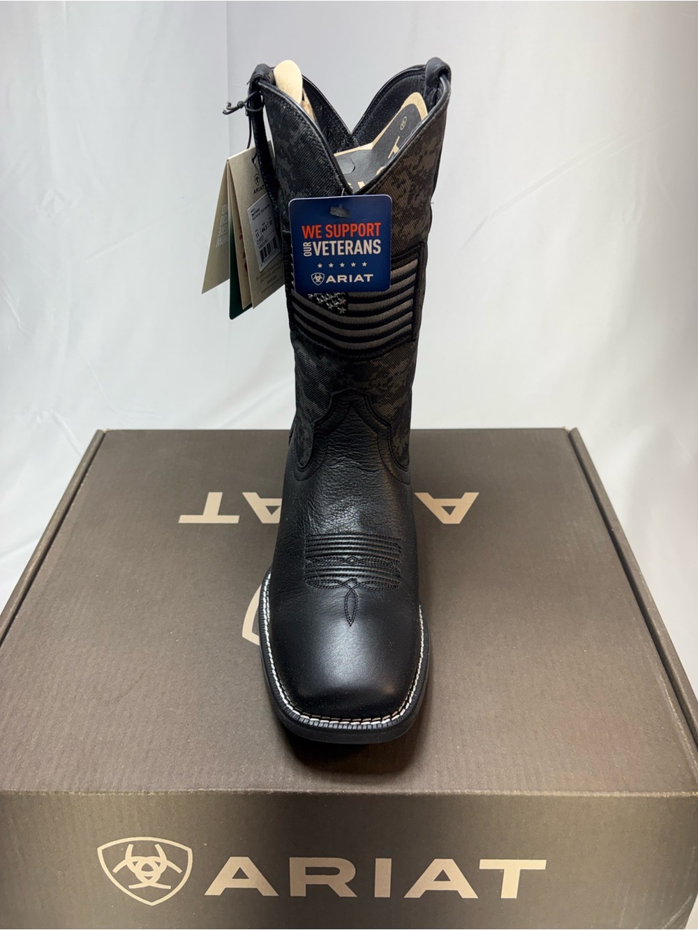 Ariat Sport Patriot Western Boot - Men’s Leather, Square Toe Western Boots